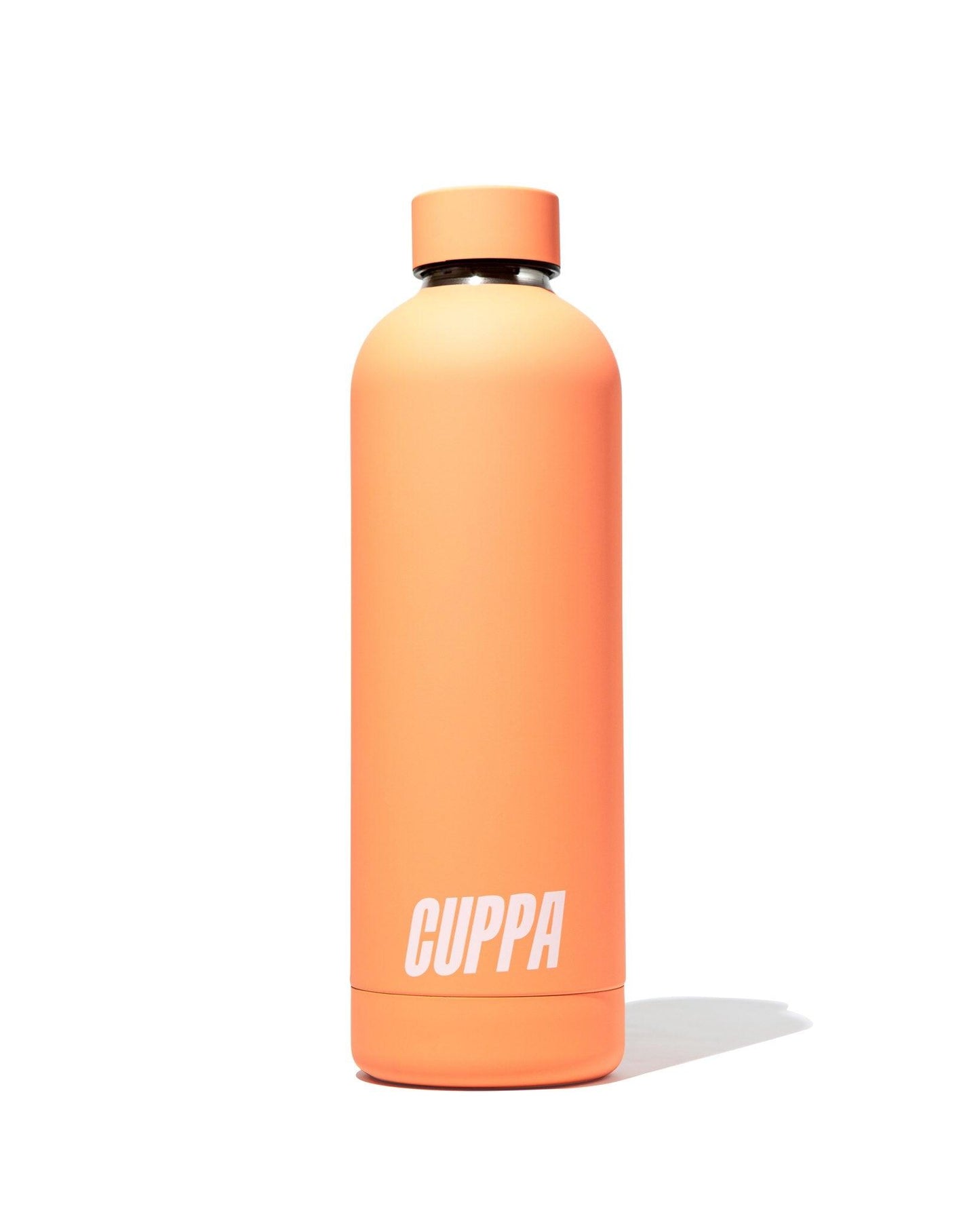 Cuppa insulated water bottle terracotta orange on white background