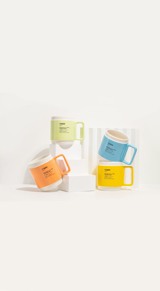 Cuppa Mug Selection Box of 4: 1 of each colour - thecuppa