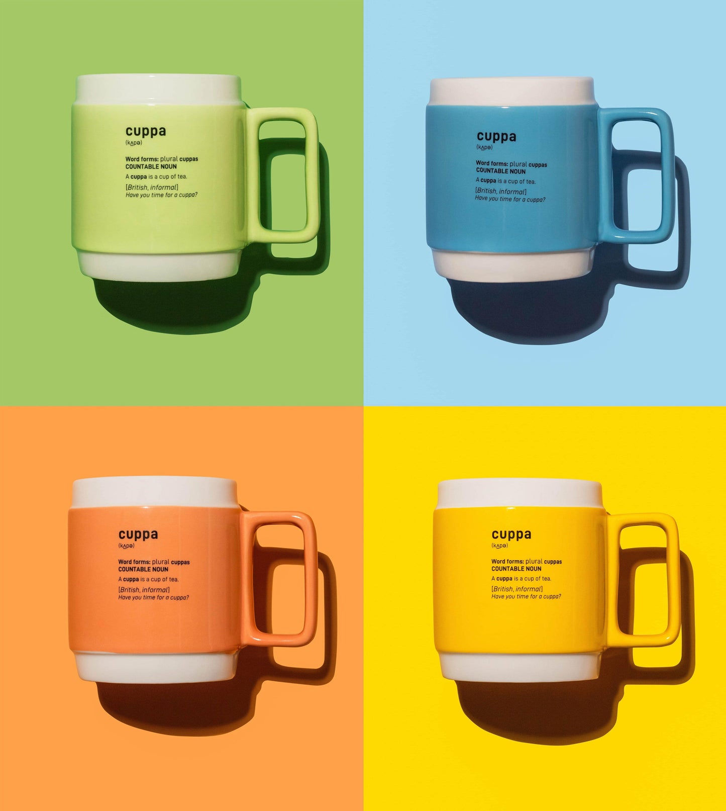 Cuppa Mug Selection Box of 4: 1 of each colour - thecuppa