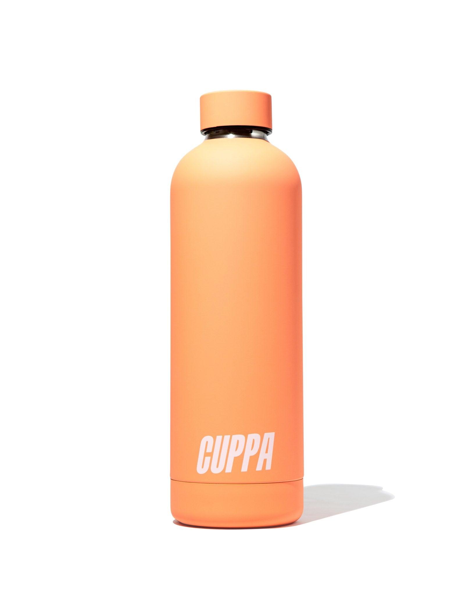 Cuppa insulated water bottle terracotta orange on white background