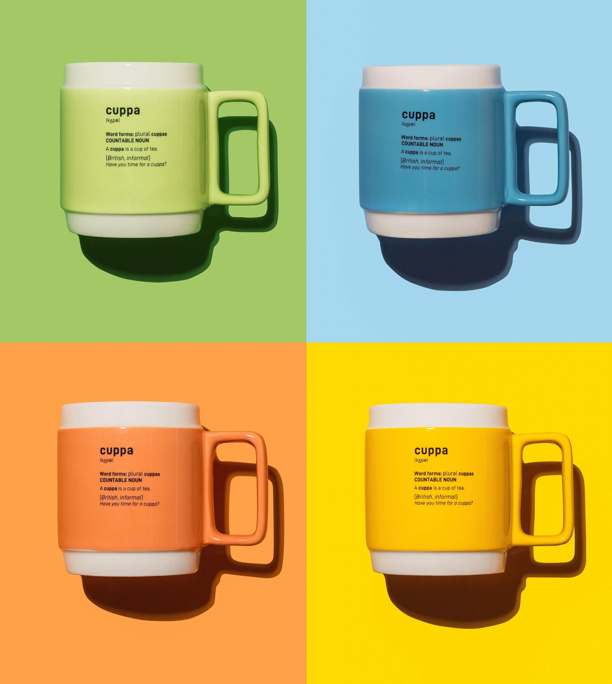 Cuppa Mug Selection Box of 4: 1 of each colour - thecuppa